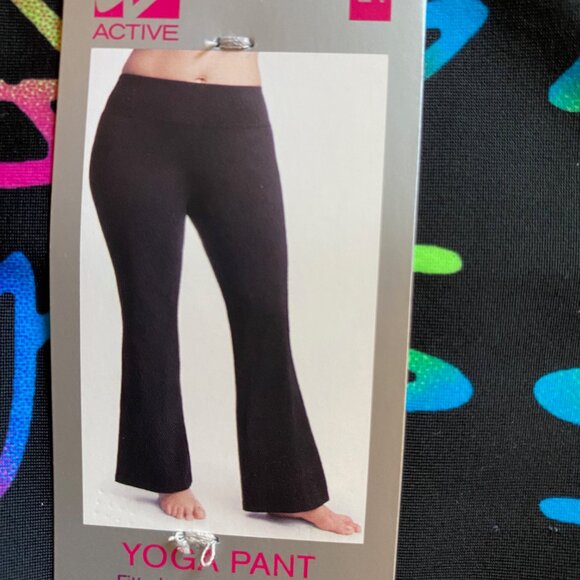 Lane Bryant Black Yoga leggings with Rainbow Logo Waistband - Picture 5 of 11
